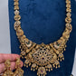 Matte Multi Stones Peacock Long Necklace - 