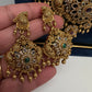 Matte Multi Stones Peacock Long Necklace - 