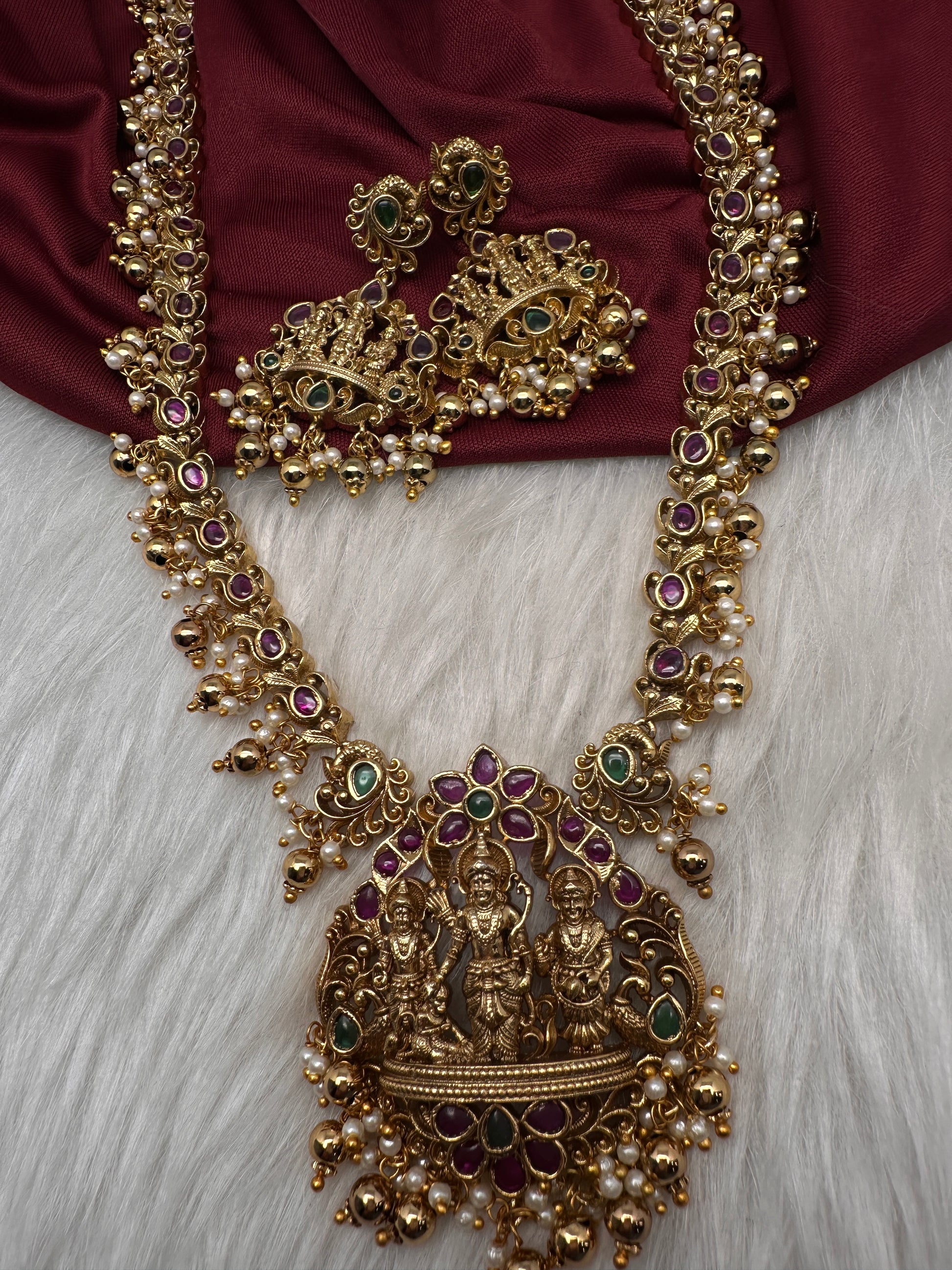 Ram Parivar Kemp Long  Necklace - 