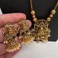 Antique Matte Goddess Lakshmi Kemp AD Traditional Long Chain Necklace - 