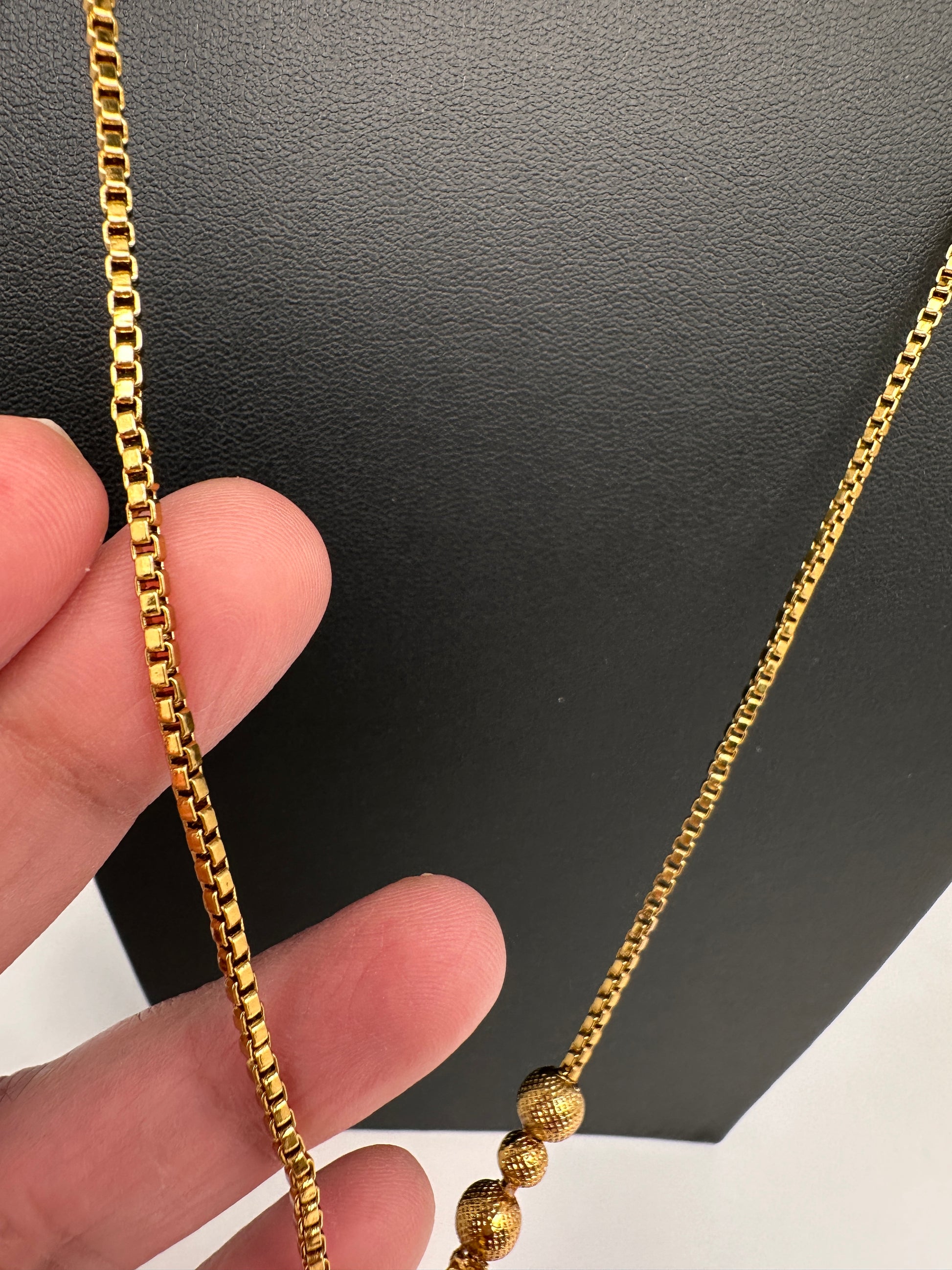 Antique Matte Goddess Lakshmi Kemp AD Traditional Long Chain Necklace - 