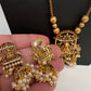 Antique Matte Goddess Lakshmi Kemp AD Traditional Long Chain Necklace - 