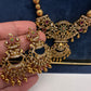 Antique Matte CZ Kemp Chandbali Traditional Long Chain Necklace - 