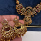 Antique Matte CZ Kemp Chandbali Traditional Long Chain Necklace - 
