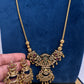 Antique Matte CZ Kemp Chandbali Traditional Long Chain Necklace - 