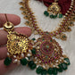Matte Multi Stones Floral Long Necklace - 