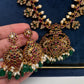 Matte Multi Stones Floral Long Necklace - 