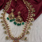 Matte Multi Stones Floral Long Necklace - 