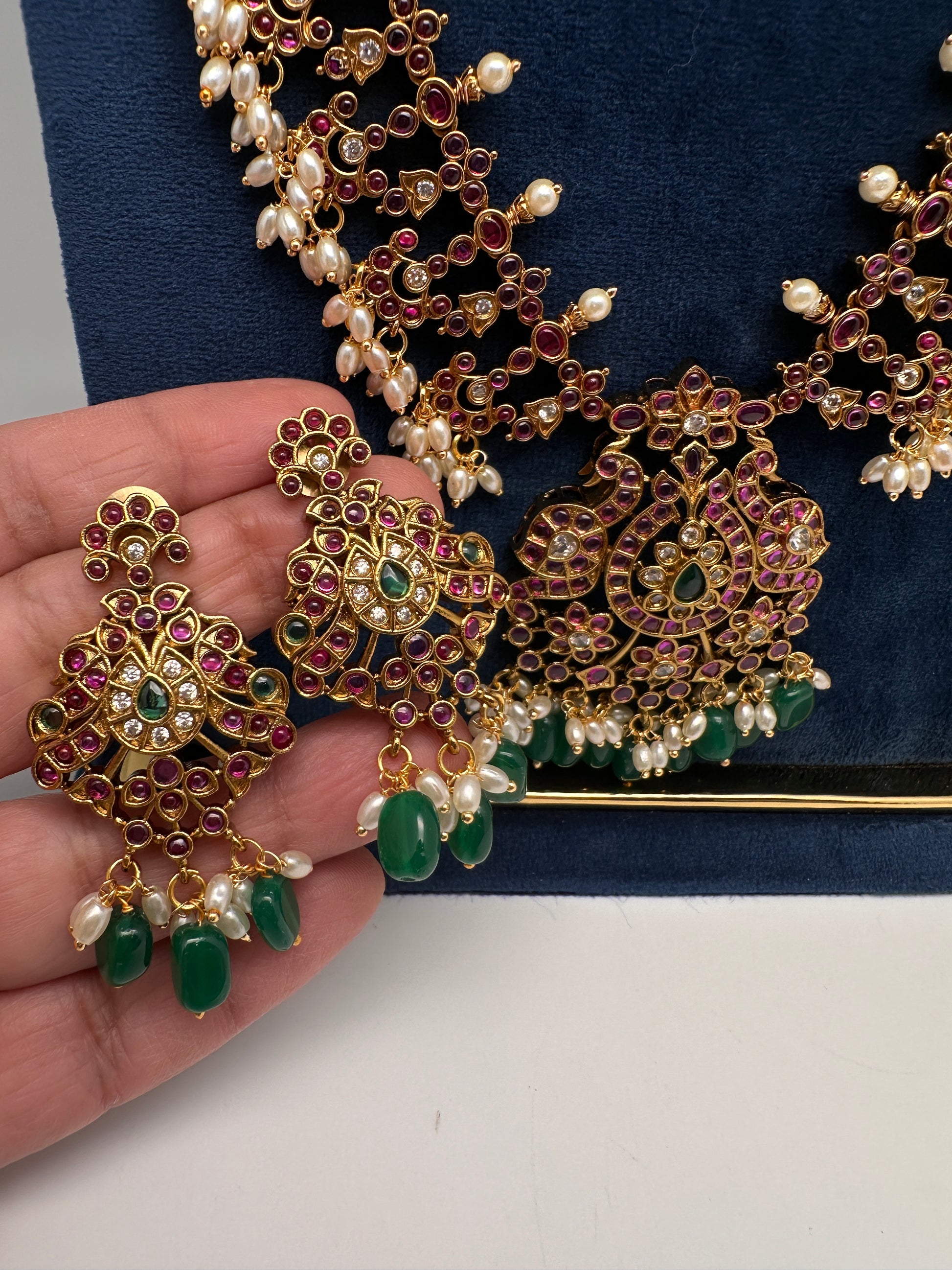 Matte Kemp Peacock Long Necklace - 