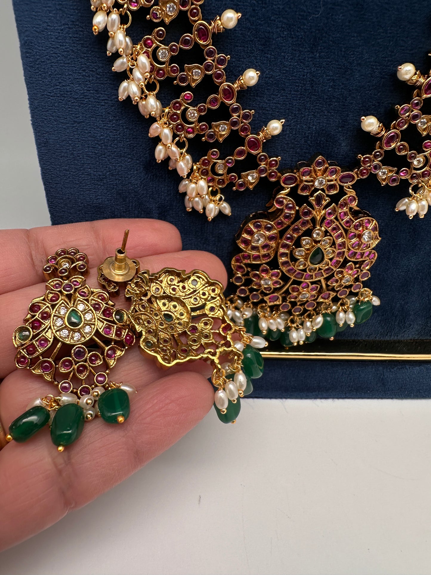 Matte Kemp Peacock Long Necklace - 