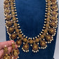 Traditional Kempu Peacock Bottu Mala Long Necklace - 