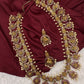 Traditional Kempu Peacock Bottu Mala Long Necklace - 