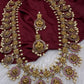 Traditional Kempu Peacock Bottu Mala Long Necklace - 