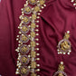 Traditional Kempu Peacock Bottu Mala Long Necklace - 