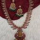 Traditional Goddess Lakshmi Kempu Mango Mala Long Necklace - 