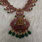 Traditional Goddess Lakshmi Kempu Mango Mala Long Necklace - 