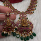Traditional Goddess Lakshmi Kempu Mango Mala Long Necklace - 