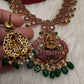 Traditional Goddess Lakshmi Kempu Mango Mala Long Necklace - 
