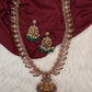 Traditional Goddess Lakshmi Kempu Mango Mala Long Necklace - 