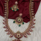 Traditional Matte  Kempu Mango Mala Long Necklace - 