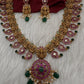 Goddess Lakshmi Matte  Kempu Mango Mala Long Necklace - 