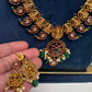 Goddess Lakshmi Matte  Kempu Mango Mala Long Necklace - 