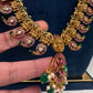 Goddess Lakshmi Matte  Kempu Mango Mala Long Necklace - 
