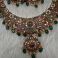 Floral Matte  Kempu Statement Long Necklace - 