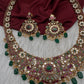 Floral Matte  Kempu Statement Long Necklace - 