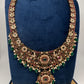 Floral Matte  Kempu Statement Long Necklace - 