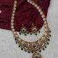 Floral Matte  Kempu Statement Long Necklace - 