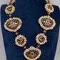 Cluster Pearls Kempu Statement Long Necklace - 