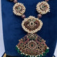 Cluster Pearls Kempu Statement Long Necklace - 