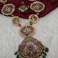 Cluster Pearls Kempu Statement Long Necklace - 