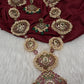 Cluster Pearls Kempu Statement Long Necklace - 