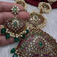 Cluster Pearls Kempu Statement Long Necklace - 