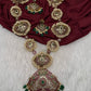 Cluster Pearls Kempu Statement Long Necklace - 