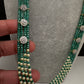 CZ Pearls Beads Long Necklace - Green