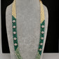 CZ Pearls Beads Long Necklace - Green
