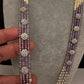 CZ Pearls Beads Long Necklace - Lavender