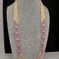 CZ Pearls Beads Long Necklace - LightPink