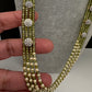 CZ Pearls Beads Long Necklace - OliveGreen