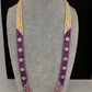 CZ Pearls Beads Long Necklace - Purple