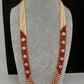 CZ Pearls Beads Long Necklace - Rust