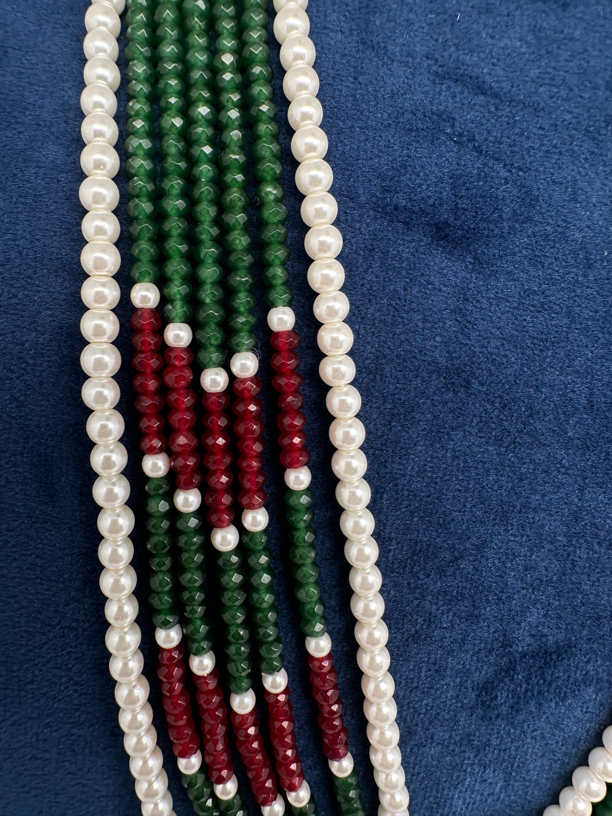 Radha Krishna CZ Antique Fusion Beads Necklace - 