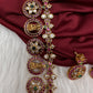 Bottu Mala Long Goddess Lakshmi Floral Kemp Necklace - 