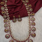 Bottu Mala Long Goddess Lakshmi Floral Kemp Necklace - 