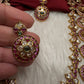 Bottu Mala Long Goddess Lakshmi Floral Kemp Necklace - 
