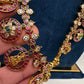 Bottu Mala Long Goddess Lakshmi Floral Kemp Necklace - 