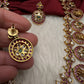 Bottu Mala Long Goddess Lakshmi Floral Kemp Necklace - 